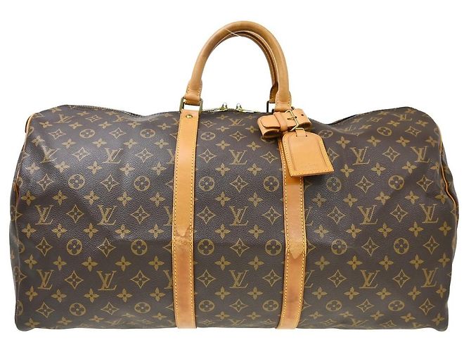 Bolsa Keepall Louis Vuitton Monogram Canvas 55 Marrom