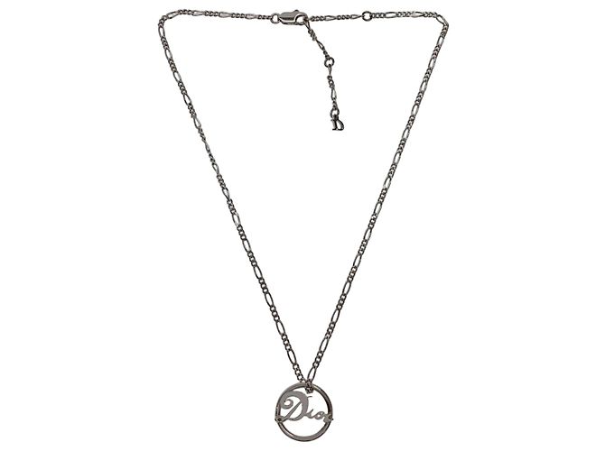 Colar Christian Dior Logo Prateado Prata