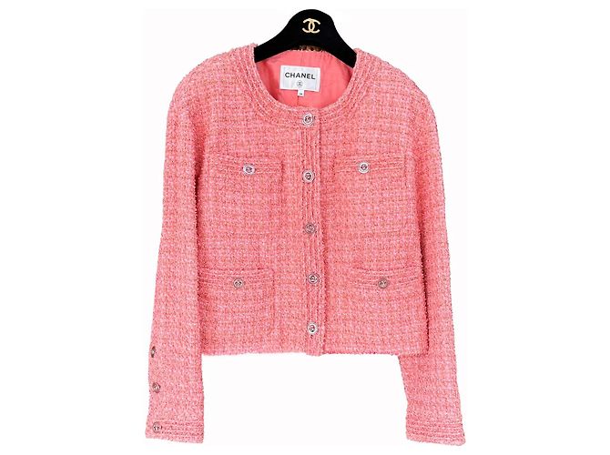 Chanel Iconic Pink Tweed Jacke