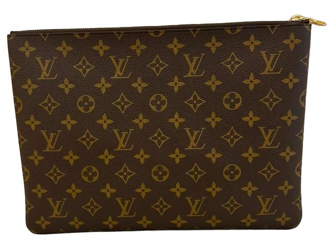Louis Vuitton Monogram Canvas Clutch Braun Monogramm