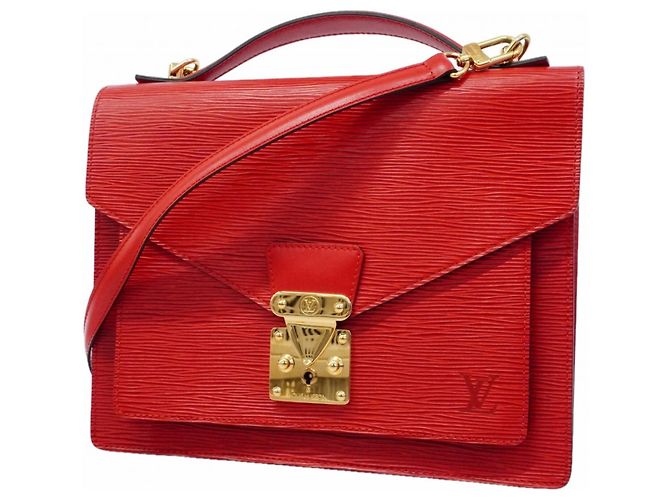 Louis Vuitton Epi Monceau Handtasche Rot