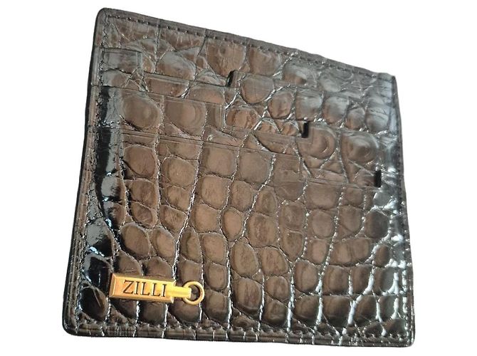 ZILLI black crocodile leather card holder