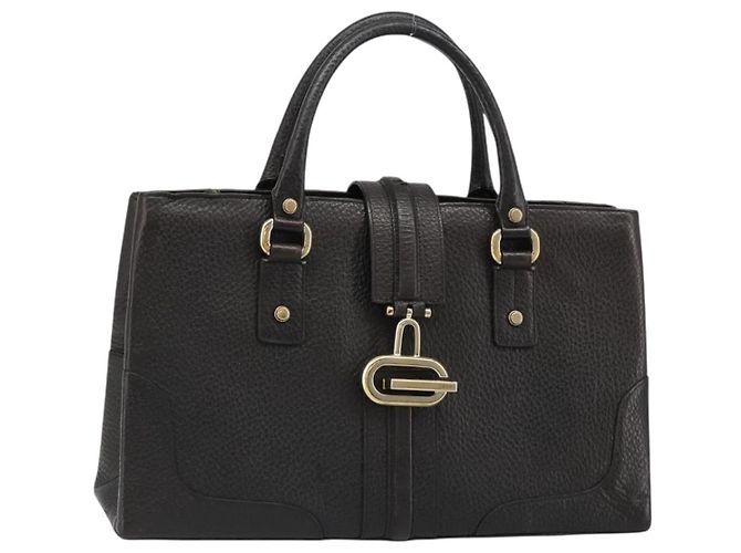 Borsa GUCCI in pelle nera e oro 131325 Auth 186805A Nero D'oro