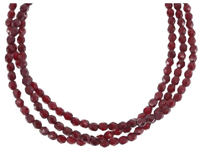 Collar Christian Dior metal Bordeaux Auth SW2397V