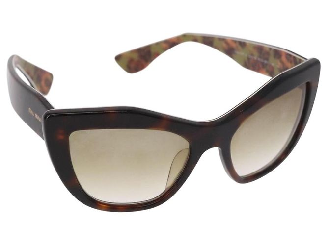 Occhiali da sole Miu Miu in plastica Marrone Auth 186352M