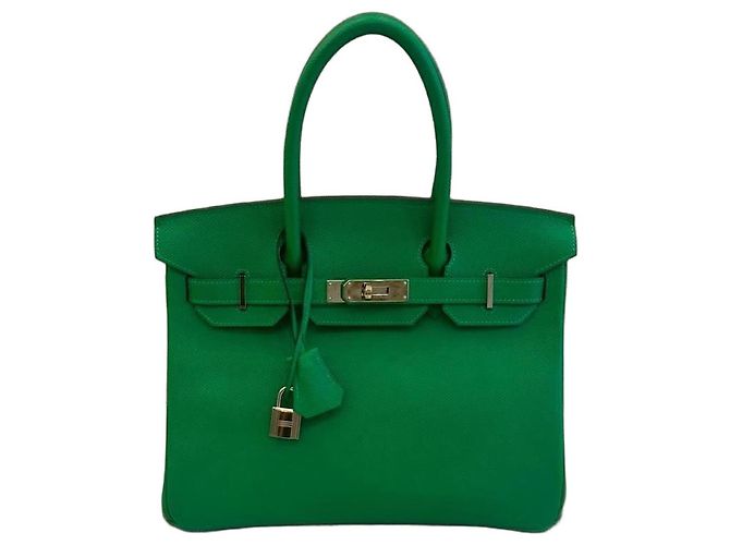 Bolsa Hermès Birkin 30 Couro Togo Verde Bambou