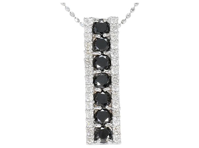 Autre Marque Collana in oro bianco 18K e diamanti Nero D'oro