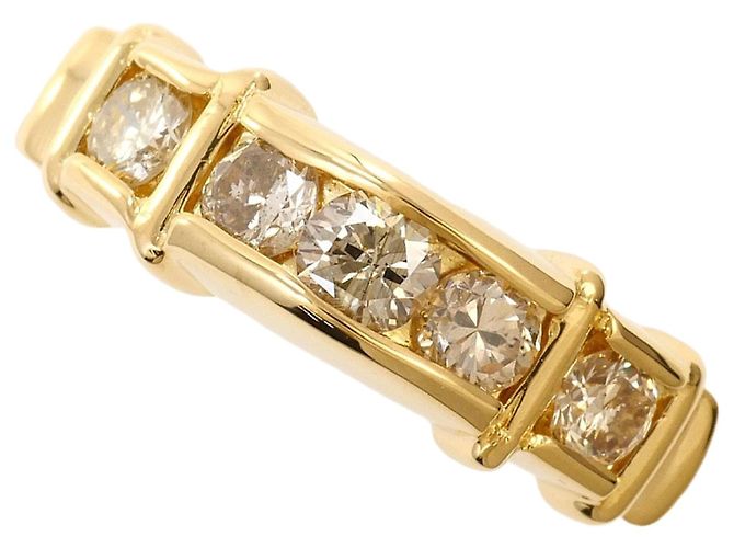 Autre Marque 18K Gelbgold-Ring mit braunem Diamanten Golden