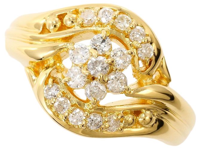 Autre Marque 18K Gelbgold-Ring mit Diamant Golden