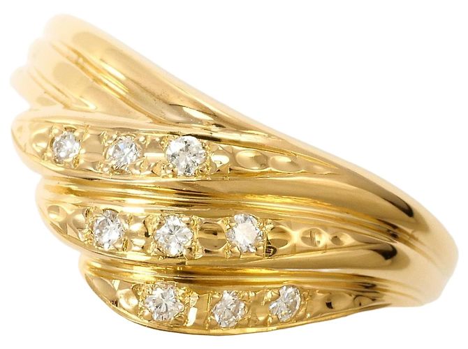 Autre Marque 18K Gelbgold Diamantring Golden