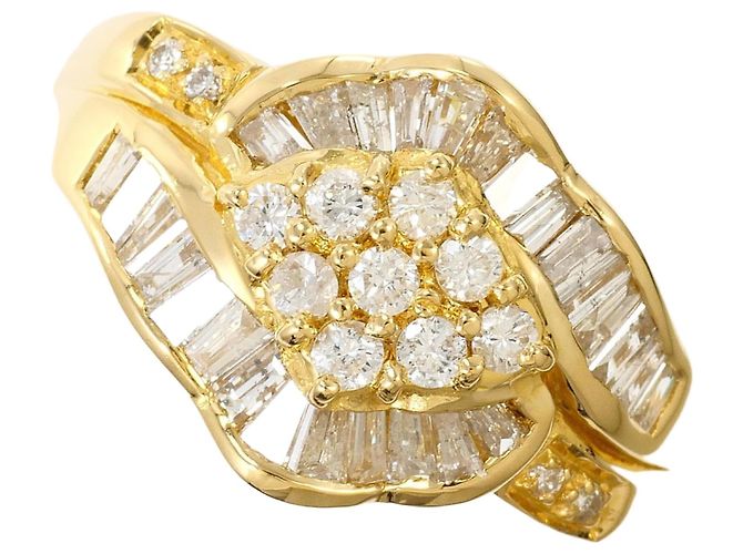 Autre Marque 18K Gelbgold-Ring mit Diamant Golden