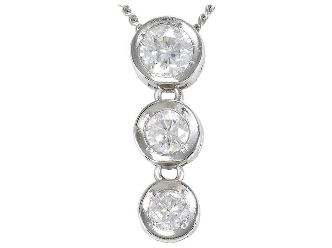 Autre Marque Elegante PT850 Platin-Halskette mit Diamant