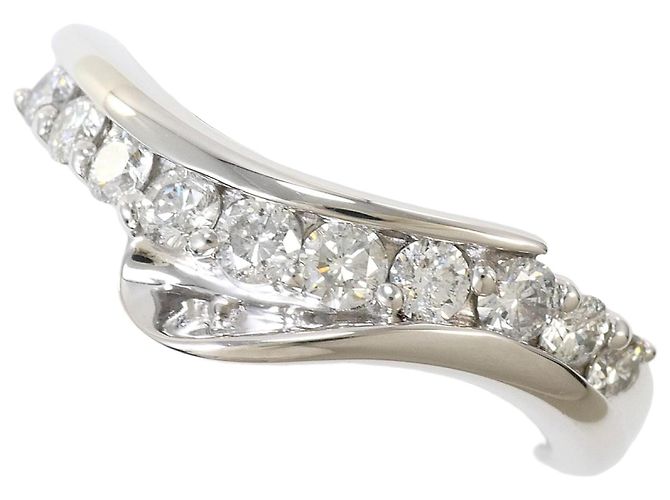 Autre Marque Bague anneau en or blanc 18K avec diamant Doré
