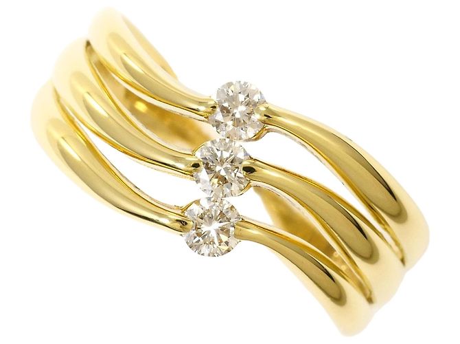Autre Marque 18K Gelbgold-Ring mit Diamant Golden