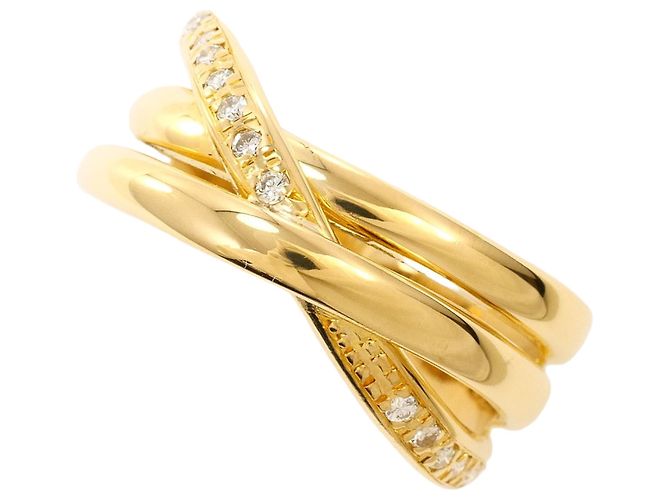 Autre Marque Anillo de banda en oro amarillo de 18K con diamante Dorado