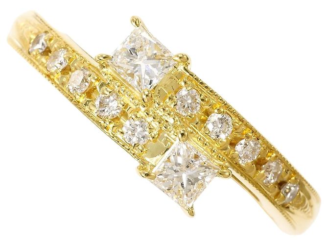 Autre Marque 18K Gelbgold-Ring mit Diamant Golden