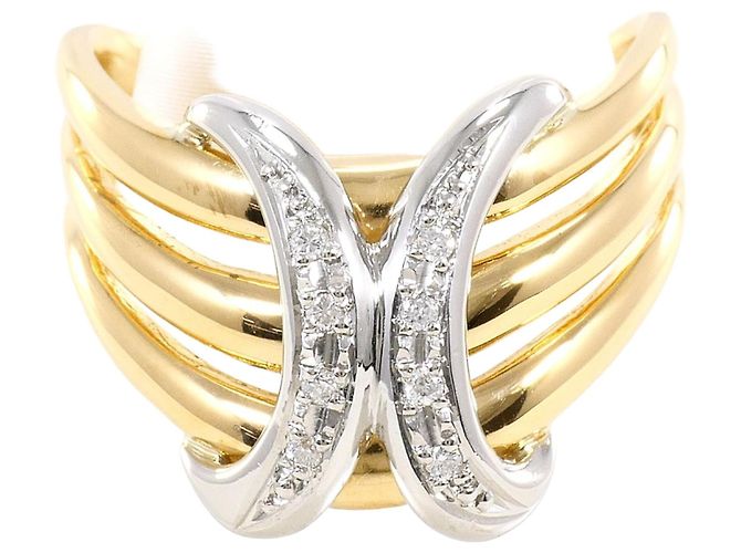 Autre Marque 18K Gelbgold- und Platinring Golden