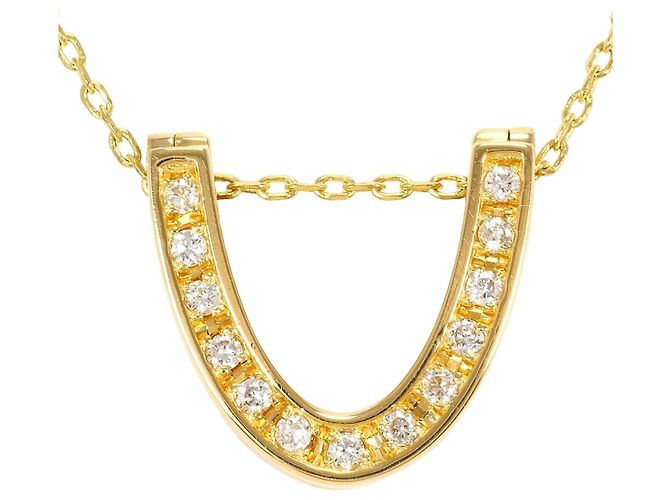 Autre Marque 18K Gelbgoldhalskette mit Diamant Golden