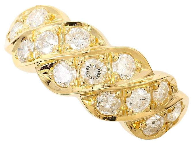 Autre Marque 18K Gelbgold-Ring mit Diamant Golden