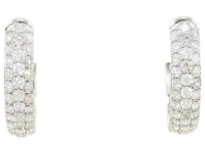 Autre Marque PT900 Platin-Creolen mit Diamanten