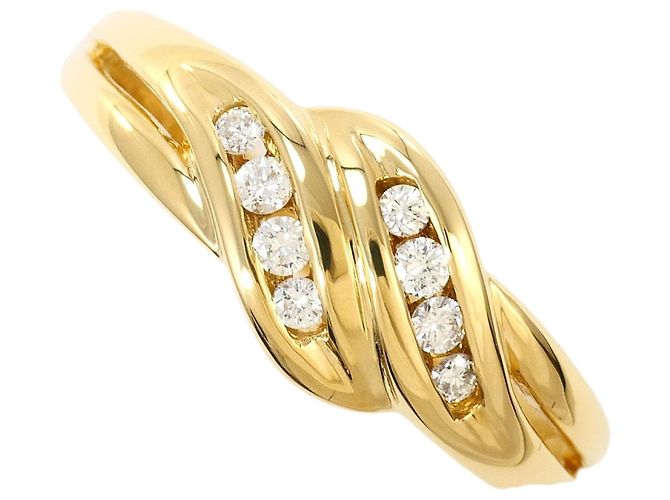 Autre Marque 18K Gelbgold-Ring mit Diamant