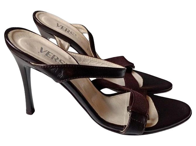 Versus Versace braune Leder-Riemchen-Sandaletten