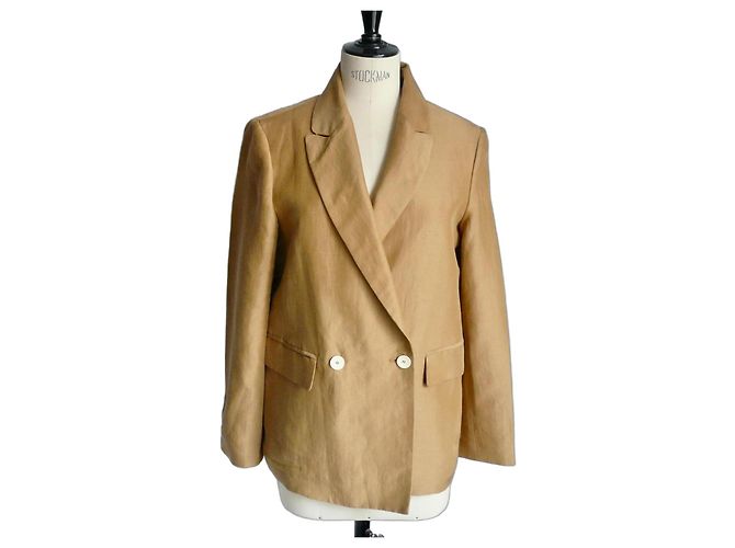 Autre Marque MOMONI Leinenjacke Ocker Beige