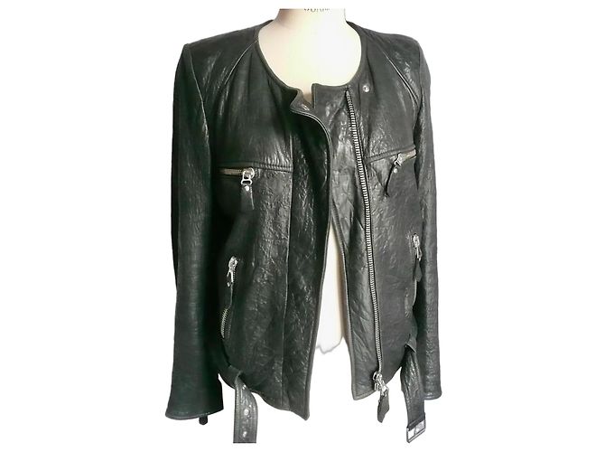 Isabel Marant Bubble Lederjacke aus Lammleder schwarz T36