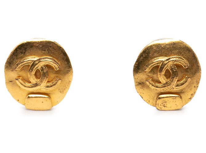 Orecchini tondi vintage Chanel Coco Mark D'oro