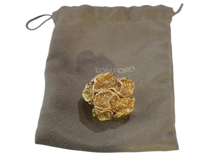 Tom Ford Bague Cocktail Florale Dorée Taille 55 Bijouterie dorée