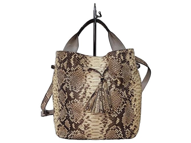 Gerard Darel Beuteltasche aus Pythonleder Braun 