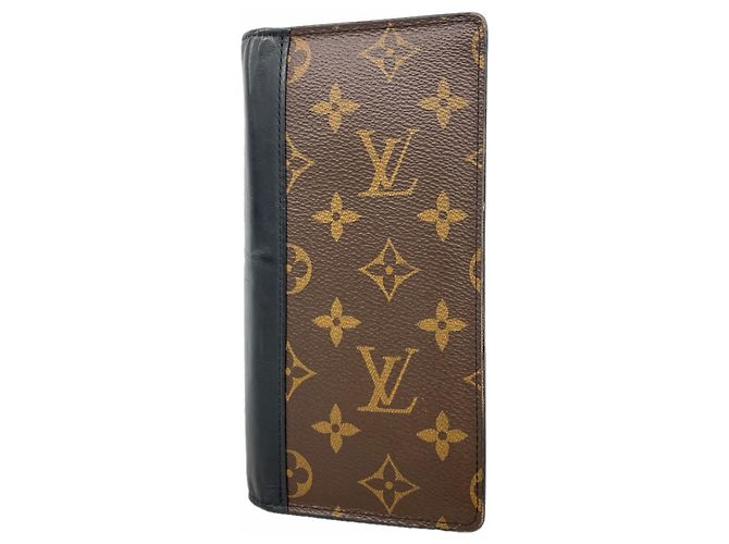 Louis Vuitton Monogram Macassar Portefeuille Brazza Long Wallet Marrone