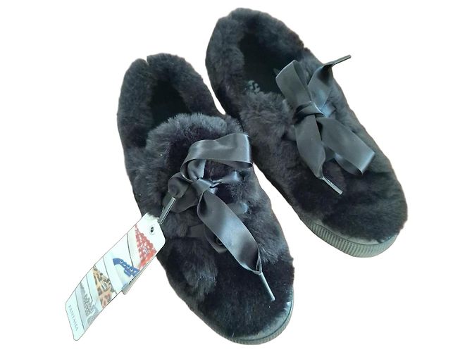 Superga Kunstpelz Sneaker Schwarz