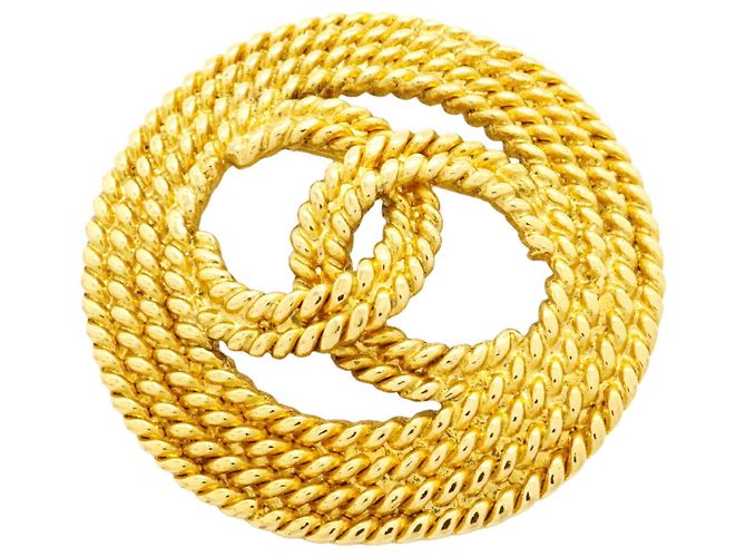 Timeless Spilla Chanel Coco Mark Circle D'oro Placcato in oro