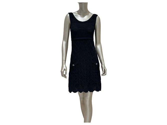 Chanel Black Woven Kleid - FR38 Gebraucht