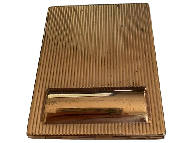 Autre Marque CORONA Puderbüchse aus goldfarbenem Metall Golden