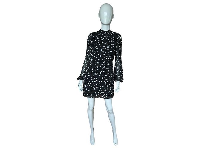 Ted Baker Mini-Kleid mit Polka Dots in Schwarz-Weiß