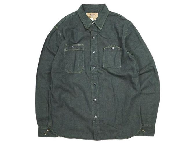 Ralph Lauren Camicia in denim indaco in cotone e lino RRL Blu
