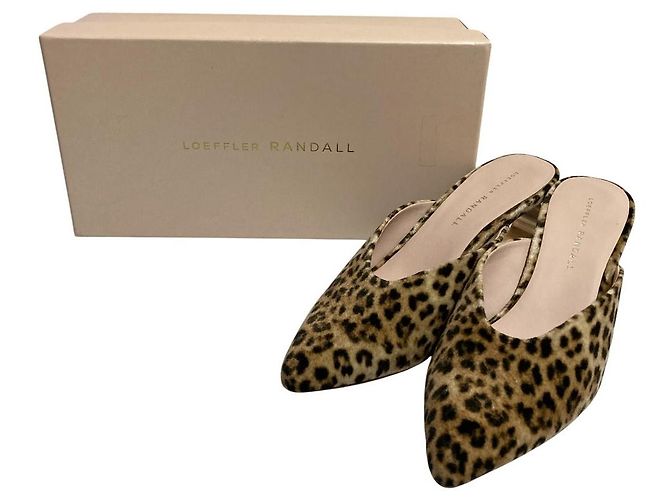 Autre Marque Sandali mule in velluto Loeffler Randall Marrone