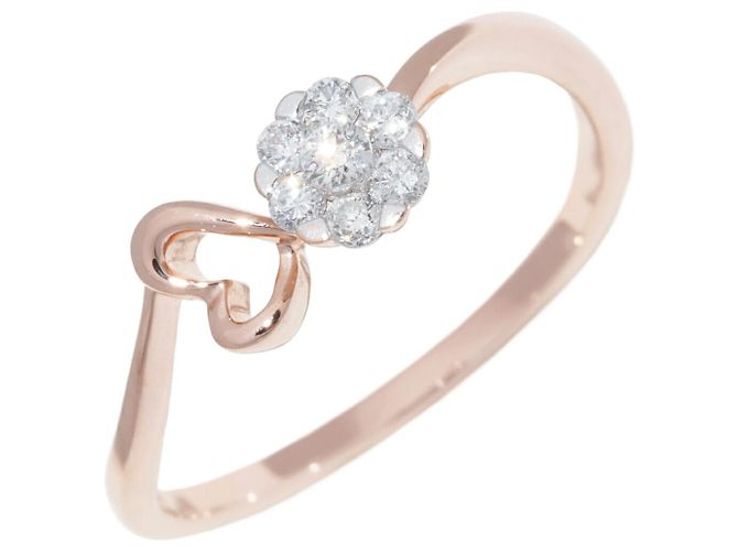 Autre Marque Au750 Diamanten-Blumenring Pink