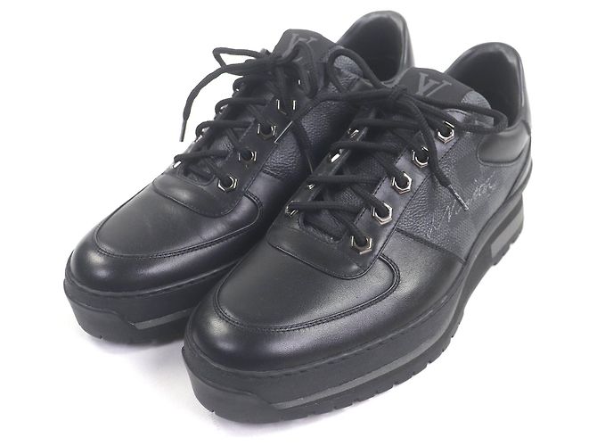 Baskets Louis Vuitton Harlem Richelieu Damier Marron Noir
