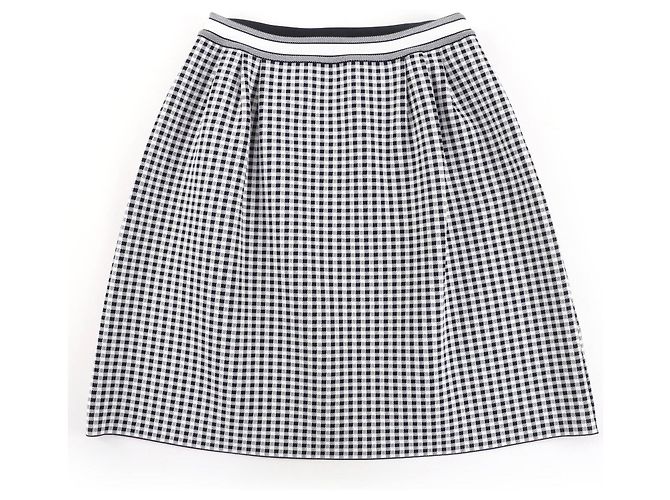 Gonna Christian Dior a quadretti vichy Nero Bianco
