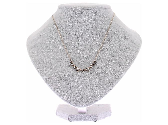 Autre Marque Colar de ouro e diamantes Dourado