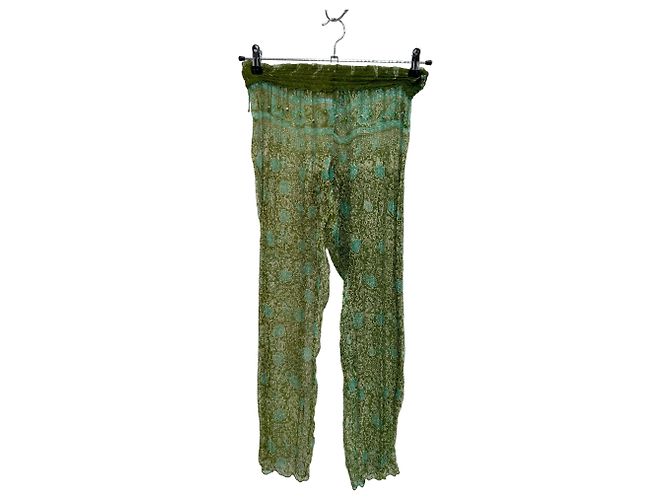 Autre Marque Pantalones de seda verdes POUPETTE ST BARTH
