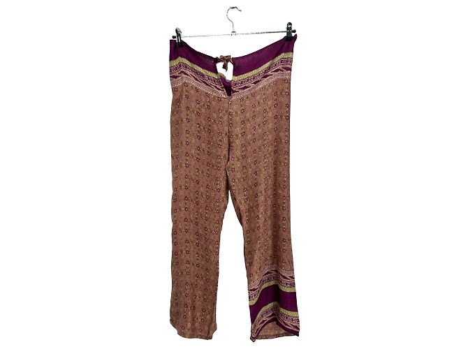 Autre Marque Calça marrom estampada