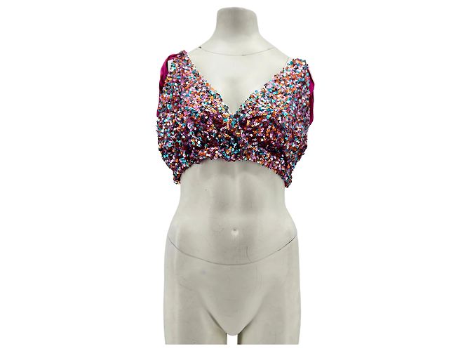 Free People Top rosa com glitter