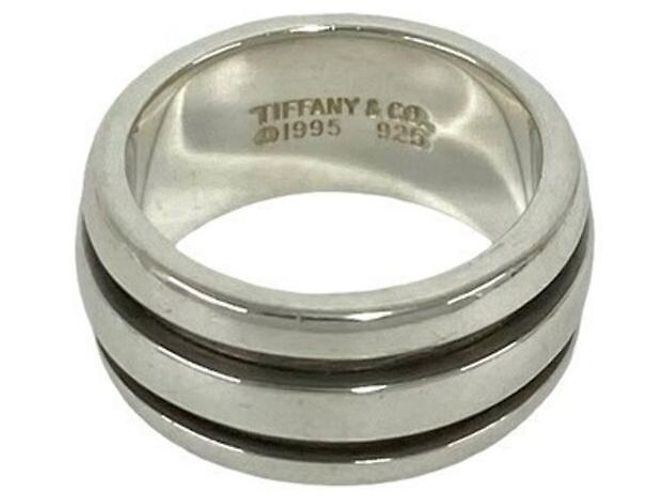 Tiffany & Co Anello Tiffany Vintage Grooved Double Line Argento