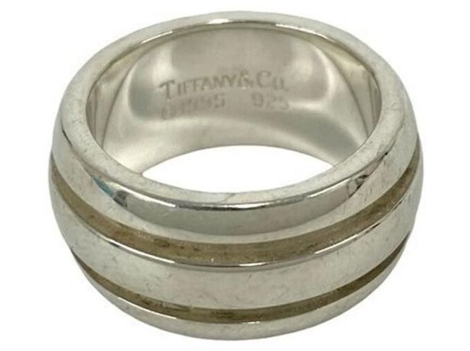 Tiffany & Co Tiffany Vintage Grooved Double Line Ring Silber