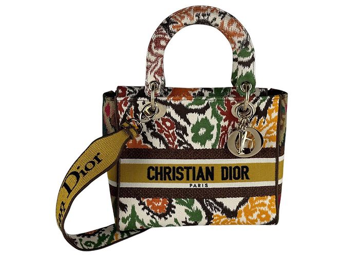 Bolsa Christian Dior Lady Delight Marrom Laranja