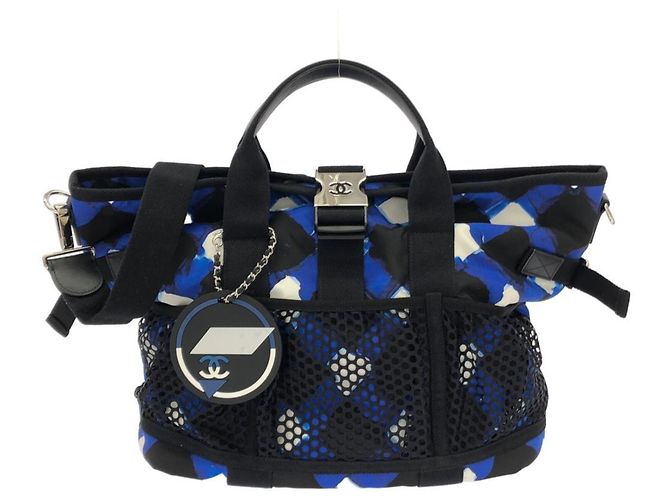 Borsa Chanel Airline 93325 Nero Bianco Blu